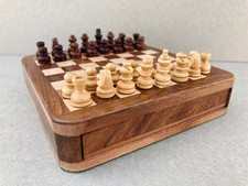 Compact Wooden 10 Magnetic Chess Set Handmade...