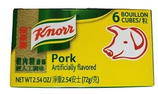  KNORR PORK BOUILLON 6 Bouillon Cubes ea box - Pork Flavor 1 box 2.2 oz/pack