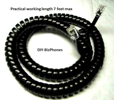 10-Pack Lot Black 12Ft Generic Handset Cord Universal Fit Corded Landline Phone