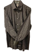 English Laundry Mens Long Sleeve Button-Up Shirt Sz 17 36/37 Flip-up Cuffs READ