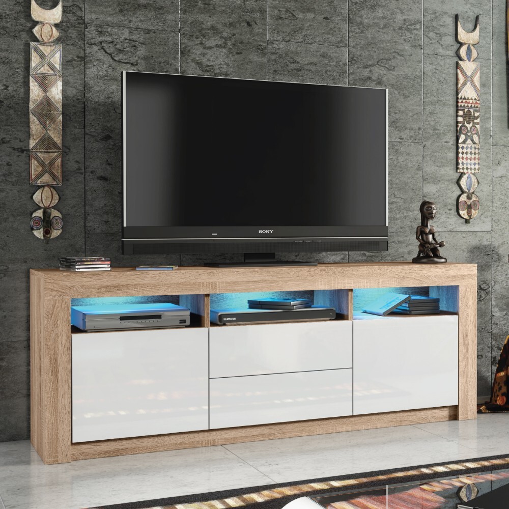TV Unit 160cm | Modern Stand | Gloss Doors | Free LED | Creative Furniture ⭐⭐⭐⭐⭐