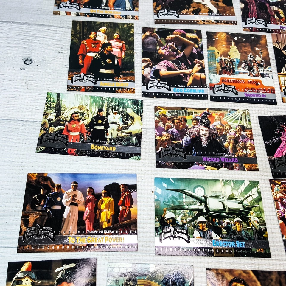 Vintage Mighty Morphin Power Rangers Movie Trading Cards LOT 17pc Fleer 1995 - Image 4 of 4