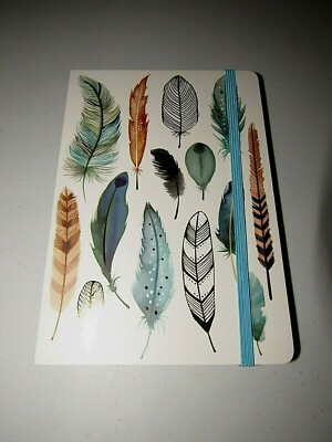 MAGRIKIE BERG ART PAINTED ARROWS & FEATHERS GILDED ELASTIC BAND CLOSURE JOURNAL