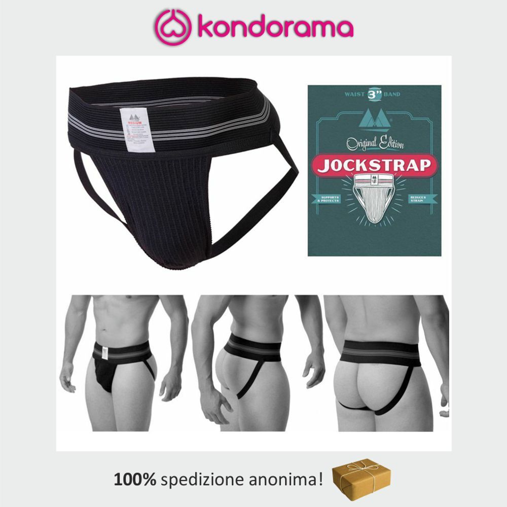 Jockstrap intimo sexy uomo gay slip nero aperto dietro fascia