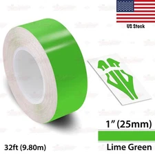 1" Roll Vinyl Pinstriping Pin Stripe Line Tape Decal Sticker 25mm LIME GREEN