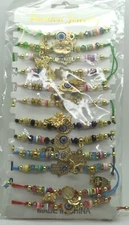 WB23 BEAD BRACELET GOLD FASHION MIX STYLE PARTY FAVOR  ADJUSTABLE BRACELET 12pcs