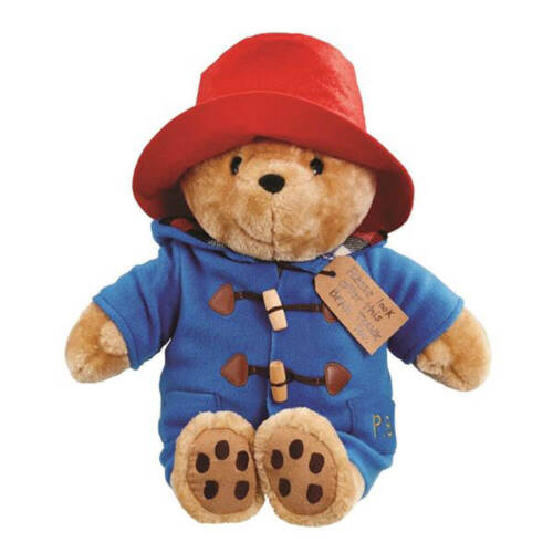 Portant son Duffel Coat traditionnel Ours Paddington doux et câlin assis - Picture 5 of 5