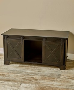 Rustic Country Western Vintage Barn-Door Style Entry Bench ...
