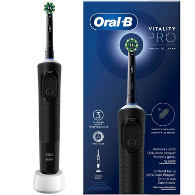 NEU Oral B Vitality Pro D103 Protect X Clean Schwarz Elektrische Zahnbürste