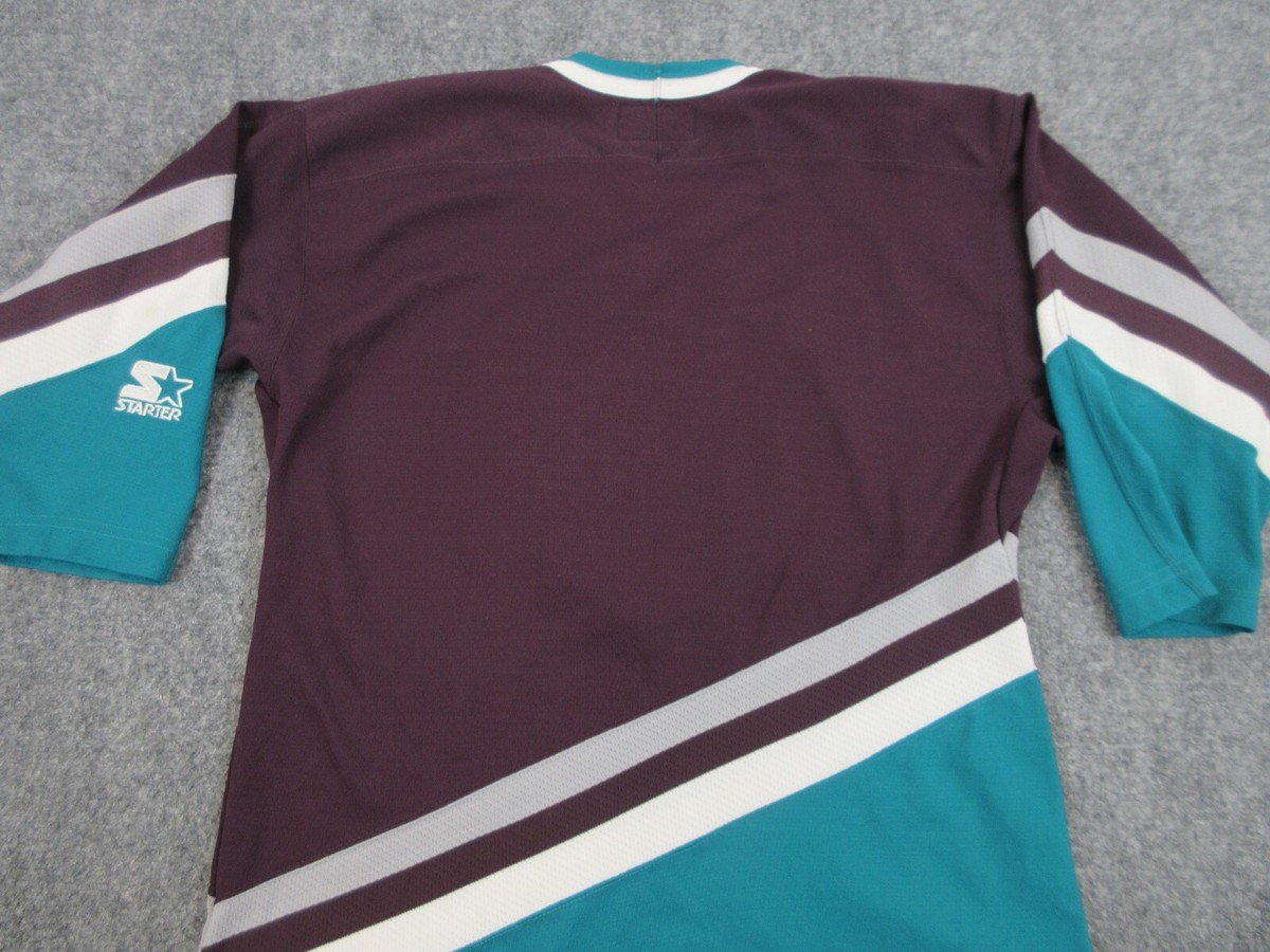 VINTAGE Anaheim Ducks Jersey Boys Large Purple Big Logo NHL