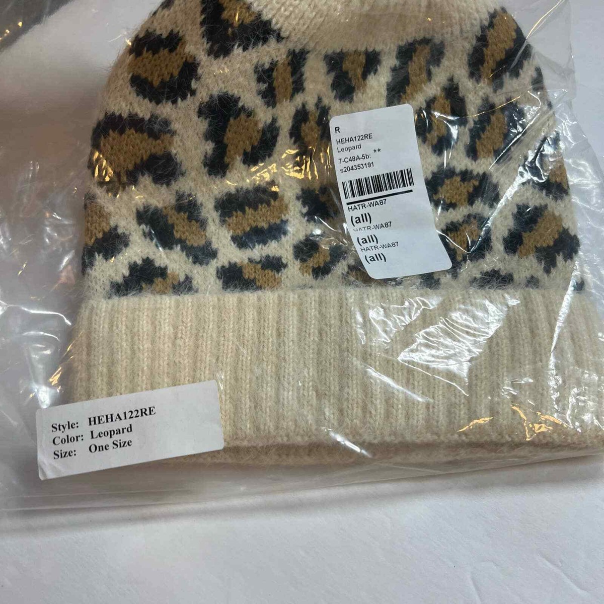 NEW HAT ATTACK leopard beanie in sand NWT Revolve Hat Attack Snow Leopard Beanie in Ivory Women main image 2