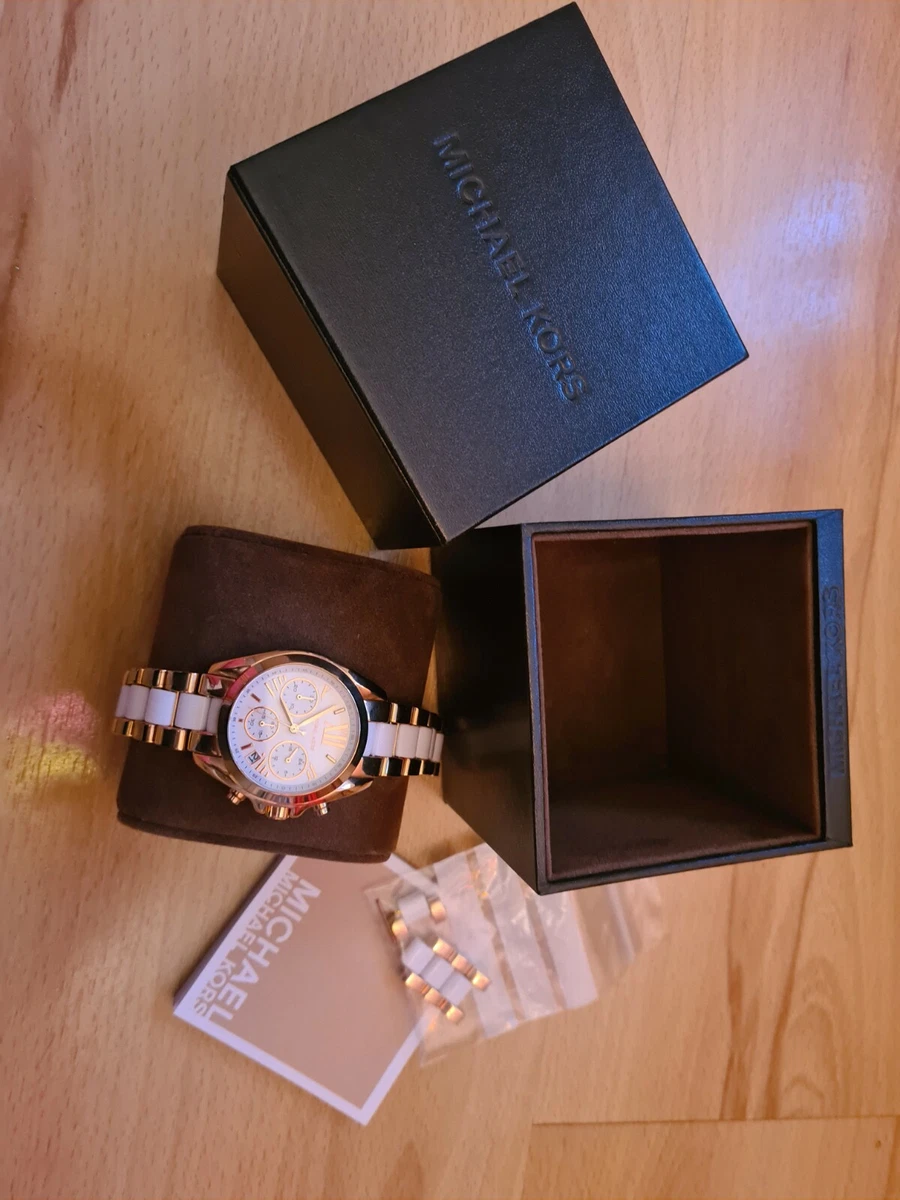 Genuine ladies michael kors watch White And Rose gold boxed and stamped