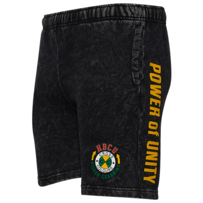 Cross Colours HBCU Higher Learning Fleece Shorts Black H97223HL Men's NWT