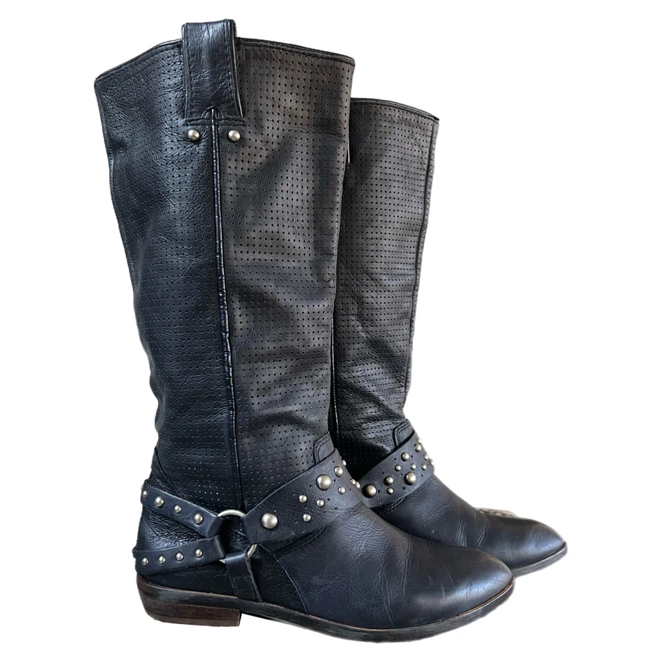 Lucky Brand LK-Jessie Studded Harness Boots 95474 Black Riding Boot - Size 6.5M - Image 3 of 4