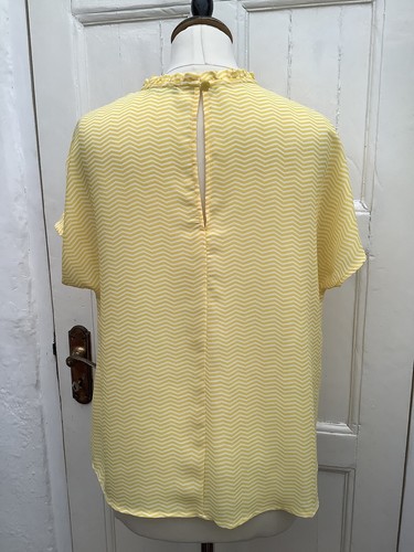 BENETTON LADIES VINTAGE YELLOW SUMMER TOP BLOUSE M - Picture 5 of 8