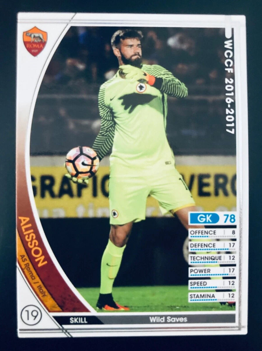 ASローマ 16/17 アリソン・ベッカー GKユニフォーム CL仕様 2016-17 Panini SEGA WCCF # A061 Alisson Becker AS Roma rookie card