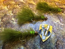 3 V Fly Size 10 Ultimate Rio Grande 2 Tone Olive Wooly Bugger Sea Trout Flies