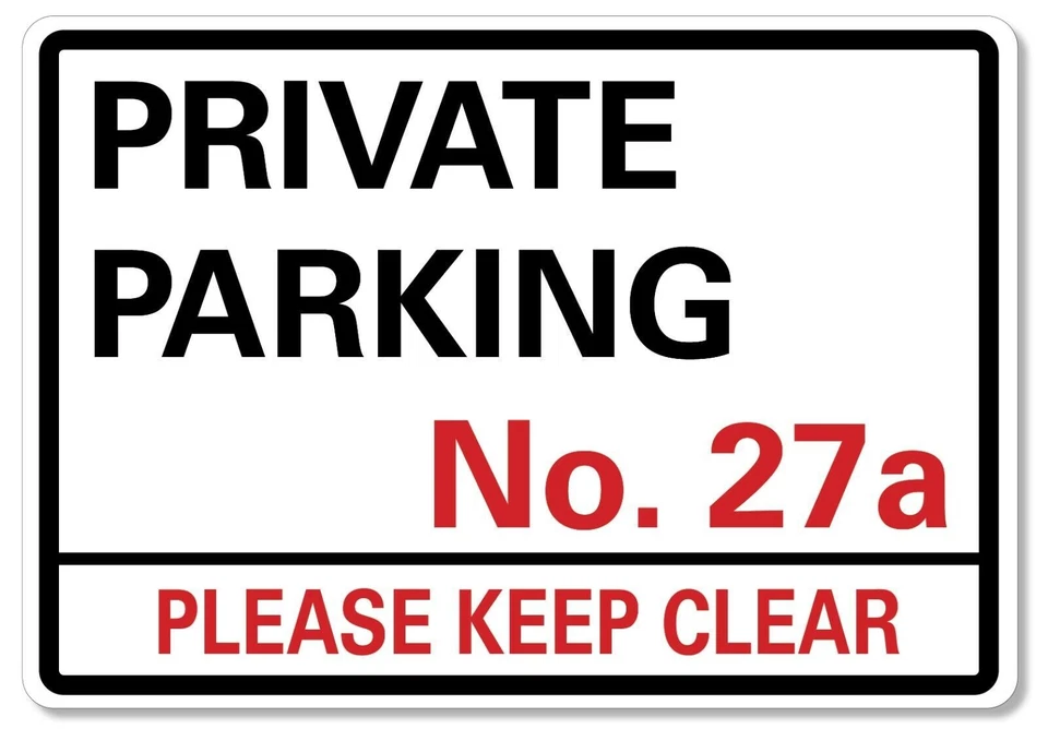 PINKCROW Private Parking Sign Personalised No Parking Keep Clear Metal Sign Waterproof