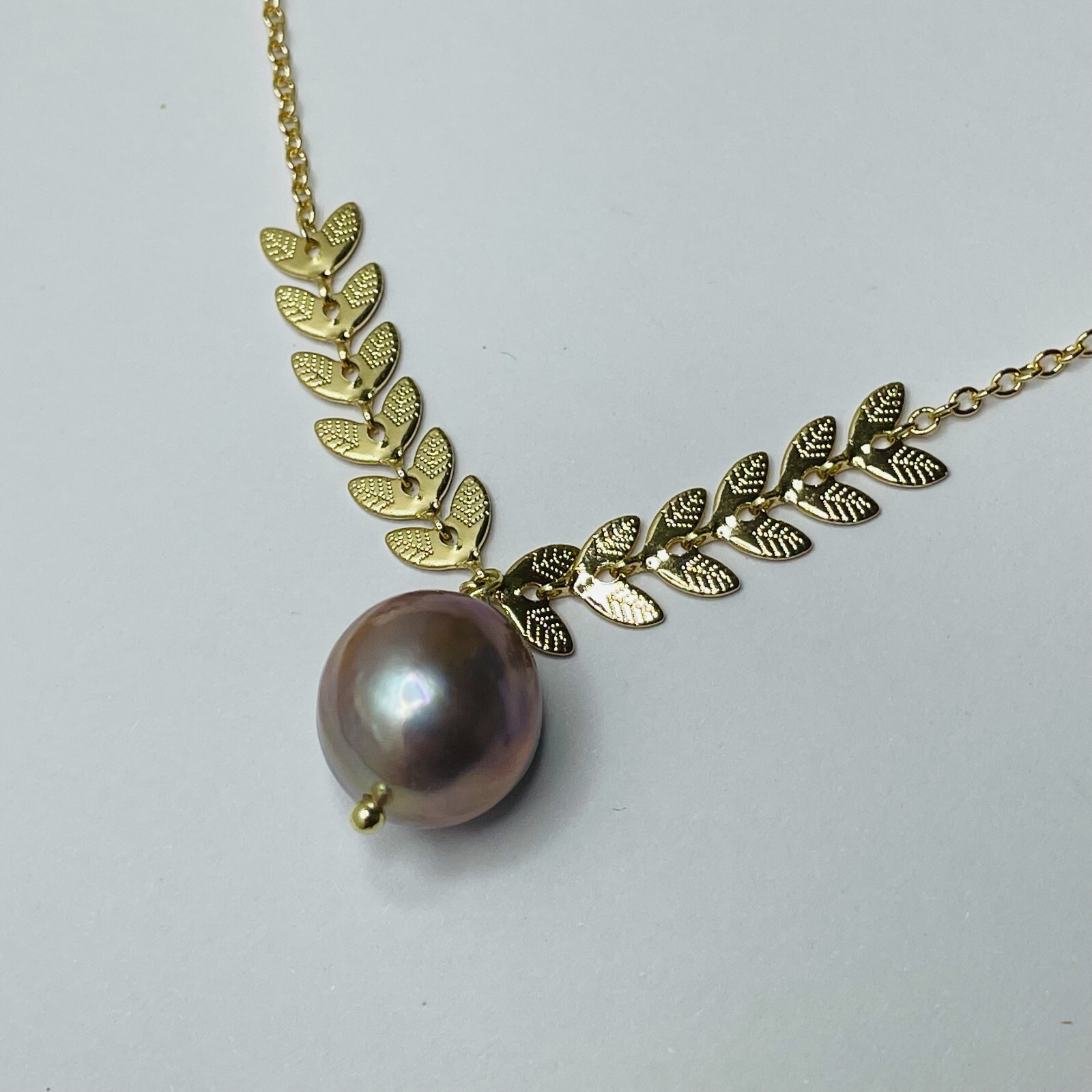 Collier Gold Filled perle rose véritable pour peau sensible sans risque d'allergie