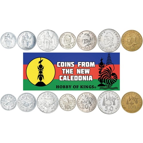 New Caledonia | 7 Coin Set | 1 2 5 10 20 50 100 Francs | Liberty | 1972 - 2006