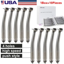 10* Dental LED Fiber Optic E-generator High Speed Handpiece Push Button 4 Hole