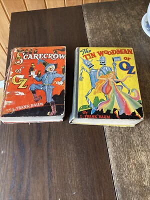 THE TIN WOODMAN OF OZ + Scarecrow of OZ by L. FRANK BAUM  ILL. JOHN R. NEILL lot