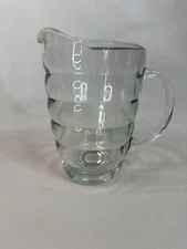Vintage Glass Beehive Ribbed Beverage Pitcher MCM Mid Century Modern