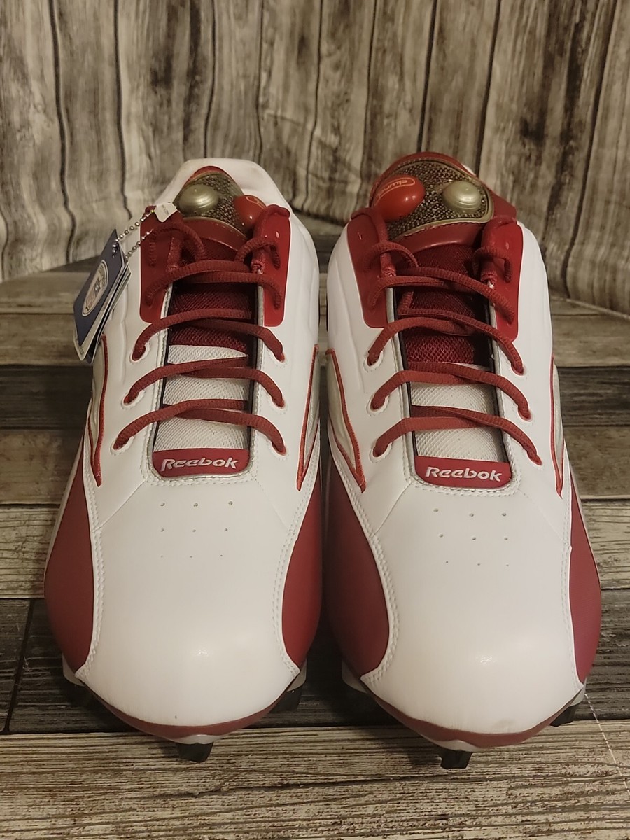 New Reebok pump NFL Equipment Football Cleats Men size 18  Burgundy/Silver/White