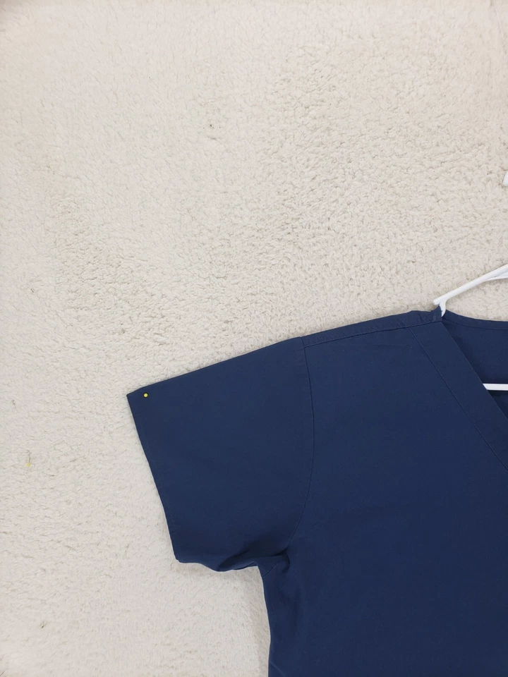 Top para mujer WonderWink grande azul mezcla de algodón manga corta cuello en V ropa exfoliante Foto 2 de 4