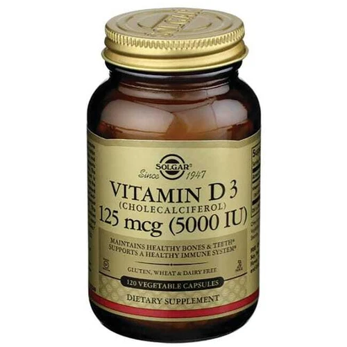 Solgar Vitamin D3 (Cholecalciferol) 5,000 Iu (125 mcg) 120 Veg Caps