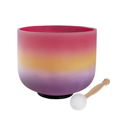 432Hz C Note Root Chakra Frosted Quartz Crystal Singing Bowl 8'' Meditation