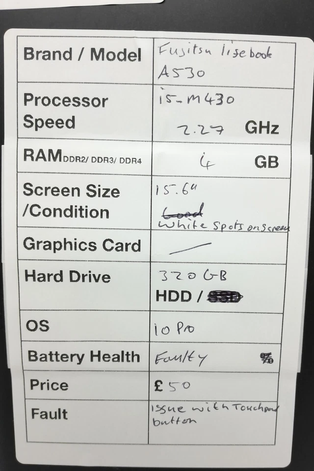 Fujitsu Windows Laptop LifeBook A530 - i5-M430 @ 2.27GHz - 4GB RAM - 15.6" - ... - Image 3 of 4