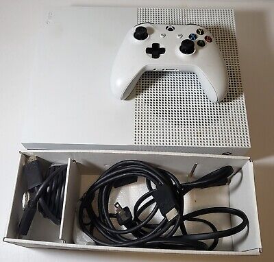 Microsoft Xbox One S White 500GB - Excellent Condition w/ Controller +  Cables 889842257113