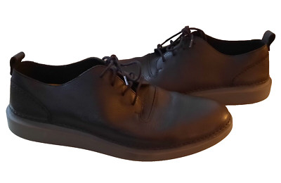 Clarks Active Air Men's Size 10 Black Leather Lace-Up Oxfords Shoes