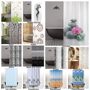 Détails Sur Rideau De Douche Incl Anneaux 120180200240 Blanc Bleu Gris Marron Rouge Noir