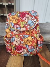 NWT Vera Bradley Essential Rucksack Backpack Midday Garden Retro Orange Floral