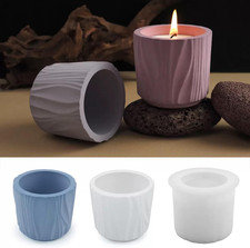 Jar Resin Silicone Molds, Wave Texture Silicone Candle Holder Mold,Resin Concret