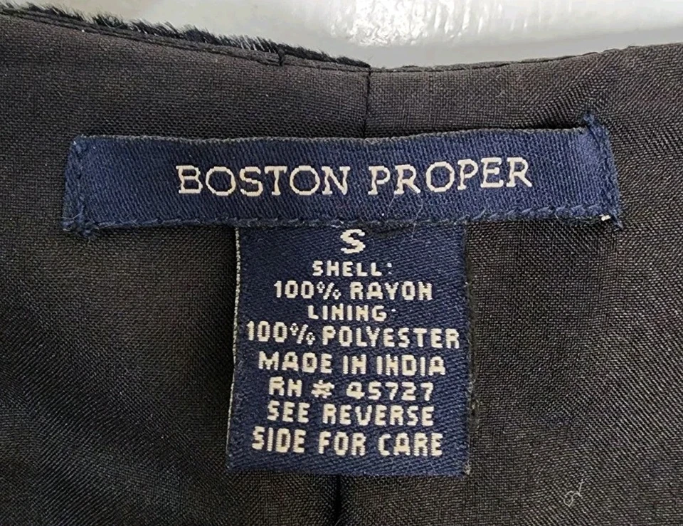 Size Small Boston Proper Crushed Black Velvet Gold Embellished Long Light Jacket - Image 3 of 4