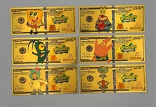 24k Gold Foil SpongeBob SquarePants Banknote Set Cartoon Collectible