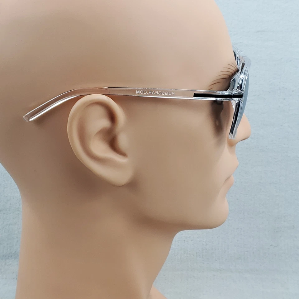 PUGS C6 Classic Clear Mirrored Lenses Sunglasses UV400 Unisex Fashion Eyewear - Image 2 of 4