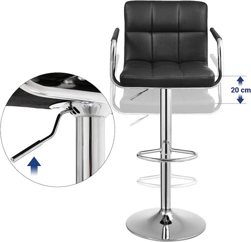 Faux Leather Barstool Chrome Base Stool Counter Height Stool Breakfast Bar Chair - Picture 165 of 172