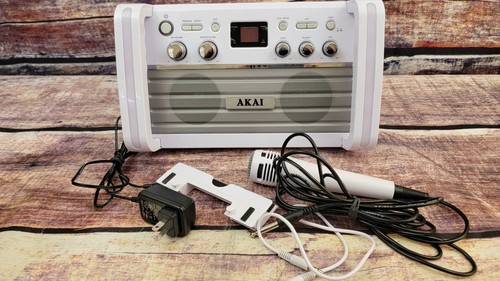 AKAI Karaoke System Machine CD CD+G KS213W Tablet Cradle Cords Microphone