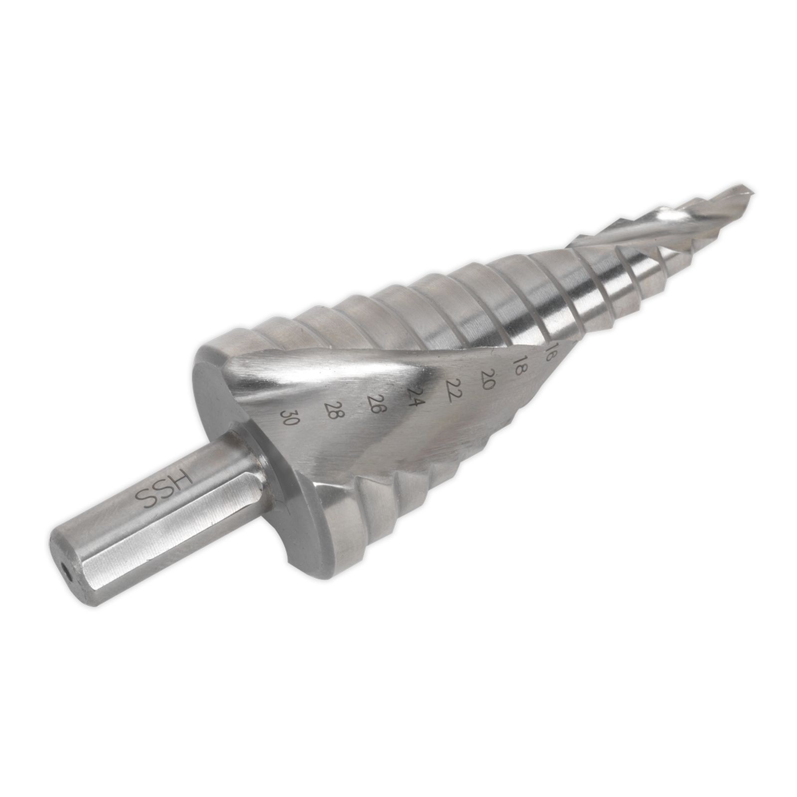 Sealey HSS 4341 Step Drill Bit 4-30mm Spiral Flute - Part No. AK4748