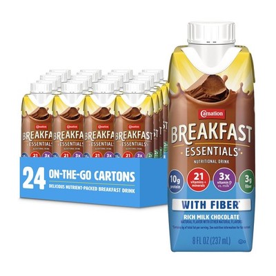 Carnation Breakfast Essentials Ready to Drink 8 Fl Oz (Pack of 24), Chocolate