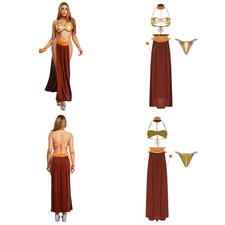 Adult Arabian Dancer Costume Set Women Top Skirt Thong Choker for Party Cosplay