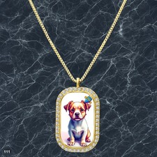 Gorgeous Cute Dog Puppy Pendant Necklace Image Design Refined Gold Tone Bold