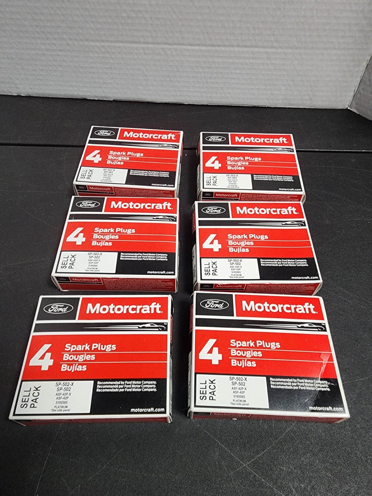 Platinum Spark Plugs Ford Motorcraft SP-502-X  ASF-42P 6 Boxes Of 4
