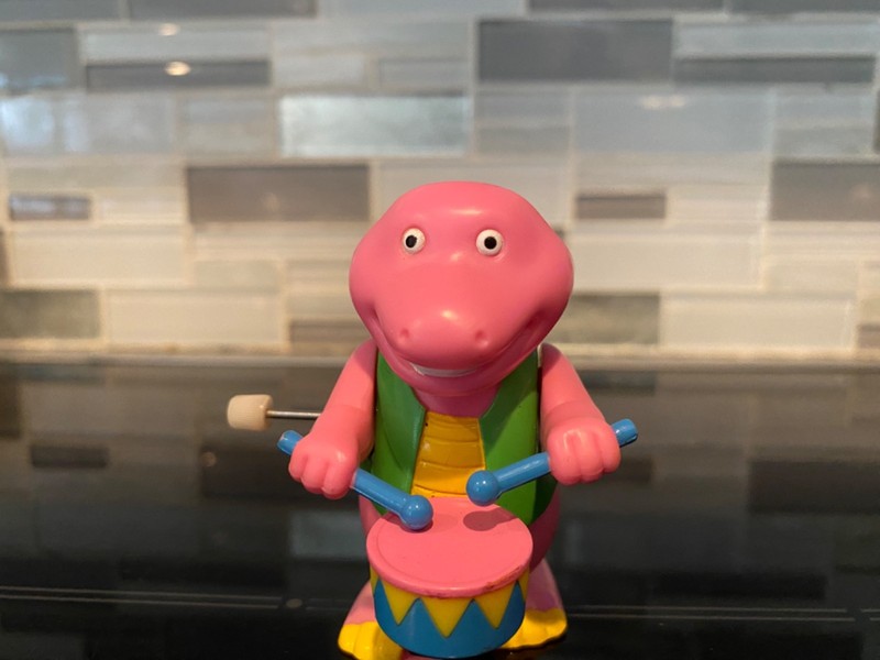 Vintage 1993 Soma Barney PVC Wind Up Toy Working Nice!