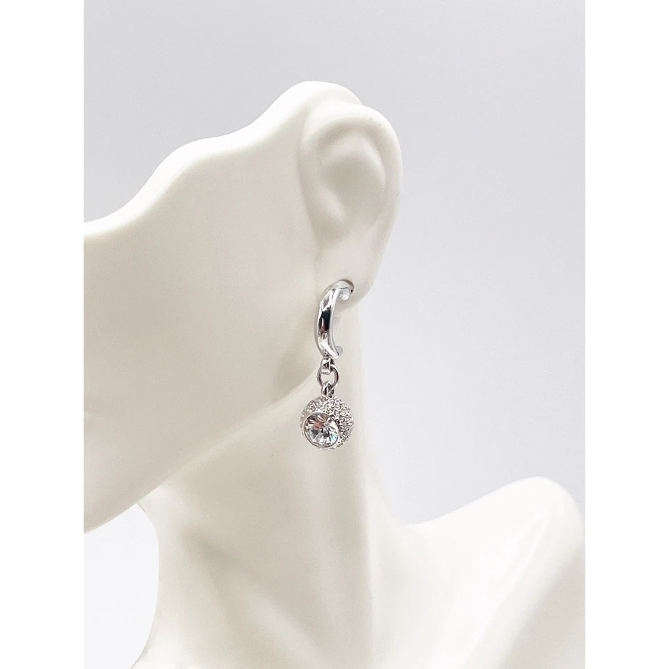 Pendientes de bola de cristal Swarovski “Flirt” colgante gota enchapada en rodio logotipo de cisne Foto 2 de 4