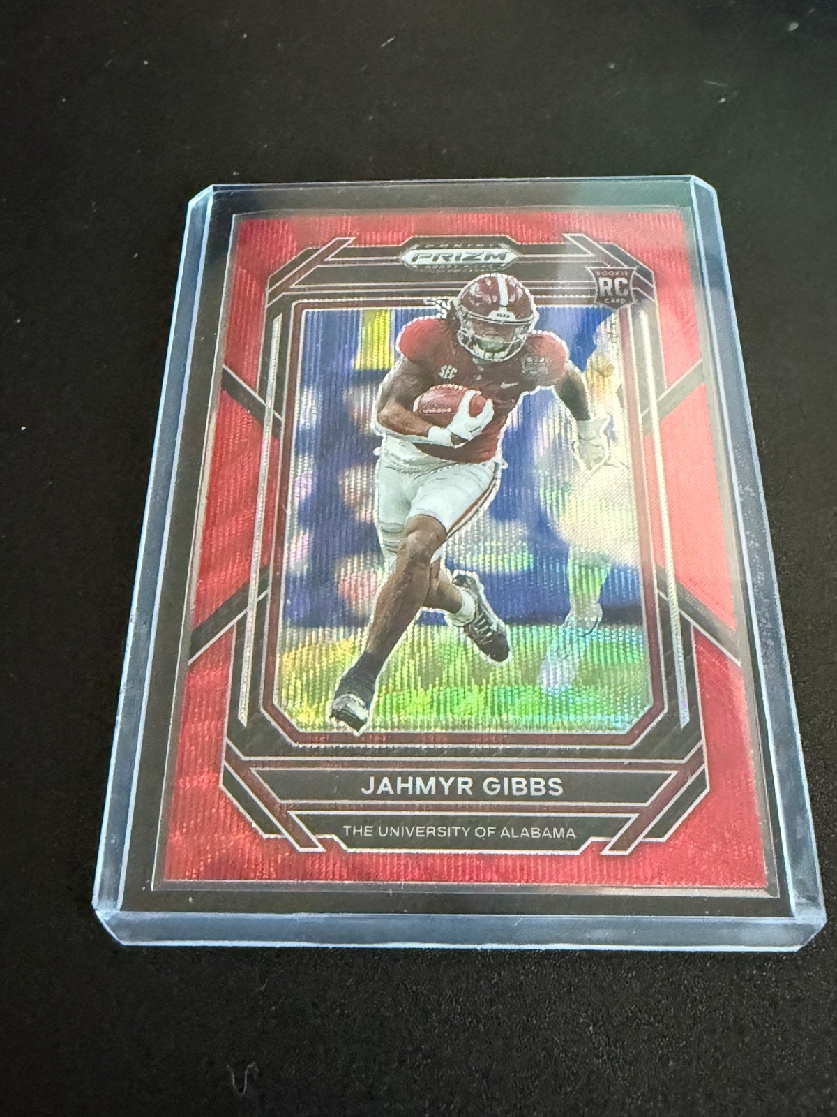 2023 Prizm Draft Picks #116 Jahmyr Gibbs Prizms Ruby Wave Prizm RC